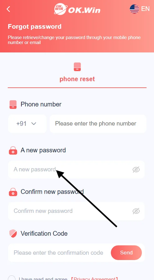 Create a new password